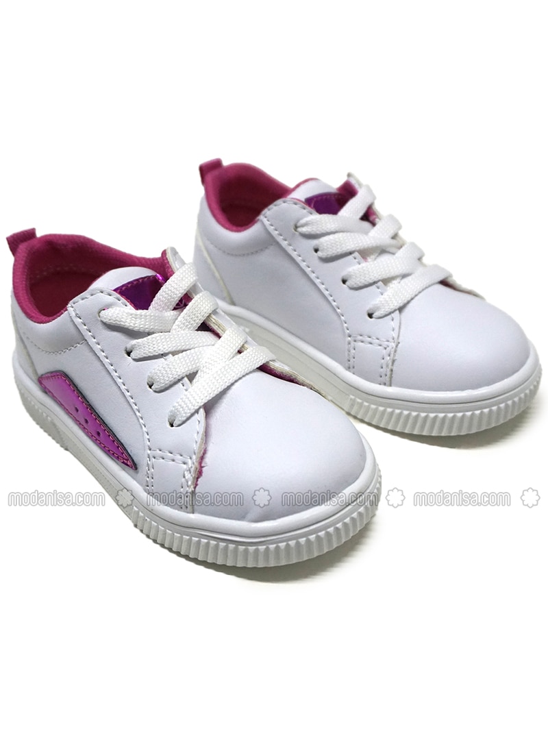 White - Pink - Sport - Girls` Shoes