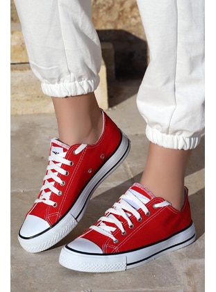 2250 Casual Linen Women's Sneakers Red