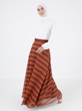 Terra Cotta - Multi - Fully Lined - Skirt - Rana Zenn