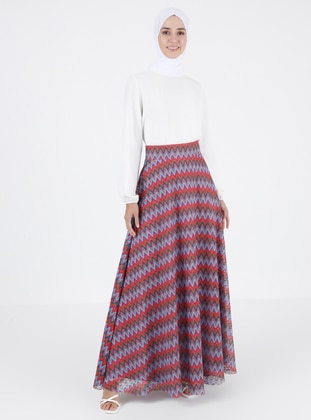 Indigo - Multi - Fully Lined - Skirt - Rana Zenn