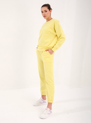 Yellow - Crew neck - Tracksuit Set - Tommy Life