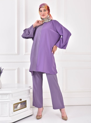 Purple - Unlined - Suit - Tuncay