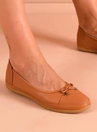 Flat - Casual - Tan - Casual Shoes