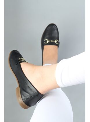 Black - Flat - Flat Shoes - MODABUYMUŞ