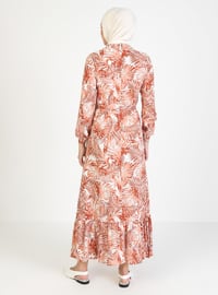 Patterned Modest Dress Terra-Cotta