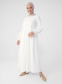 - Crew neck - Fully Lined - Cotton - Modest Dress