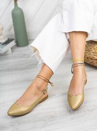 Gold - Flat - Flat Shoes