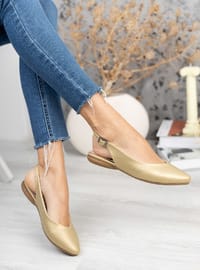 Gold - Flat - Flat Shoes