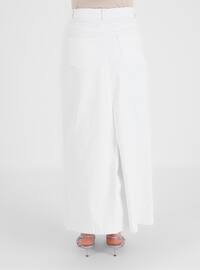 White - Ecru - Unlined - Skirt