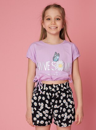 Multi - Lilac - Girls` T-Shirt - LITTLE STAR