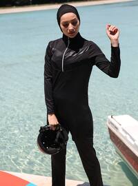 Black - Full Coverage Swimsuit Burkini