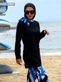 Burkini Full Covered Swimsuit Set Black