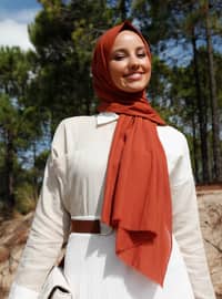 Organic Pure Cotton Shawl - Tile Red