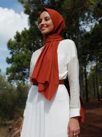 Organic Pure Cotton Shawl - Tile Red