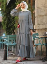 Tencell Modest Dress Gray