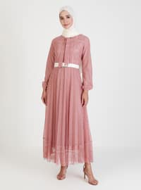 Powder - Crew neck - Fully Lined - Cotton - Modest Dress
