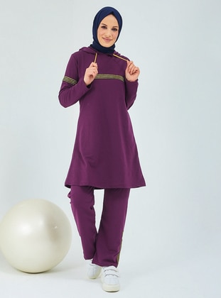 Purple - Purple - Suit - Burcu Tesettür