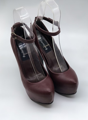 Maroon - High Heel - Evening Shoes - Dilipapuç