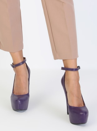 Purple - High Heel - Evening Shoes - Dilipapuç