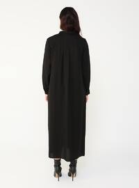 أسود - نسيج غير مبطن - قبة بارزة - فستان مقاس كبير