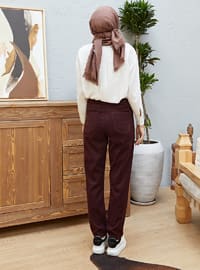 Trousers With Pockets Burgundy