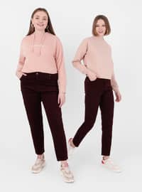 Trousers With Pockets Burgundy
