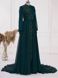 Fully Lined - Emerald - Crew neck - Evening Dresses