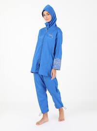 Blue - Fully Lined - Full Coverage Swimsuit Burkini