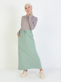Green Almond - Unlined - Cotton - Skirt