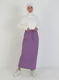 Lilac - Unlined - Cotton - Skirt