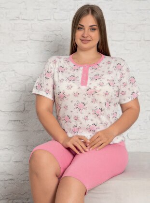 Pink - Multi - Plus Size Pyjamas