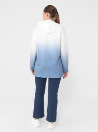Blue - Cotton - Plus Size Tunic