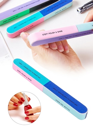 7 Way Professional Manicure Pedicure File Step By Step Multicolor