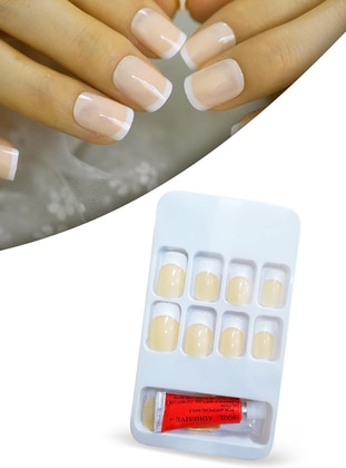 False Nails Nude French Blunt Filable Self Adhesive XL743 - Nude - Xolo