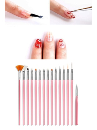 Nail Pattern Brush 20 pcs Special Nail Set Pink Handle - Xolo