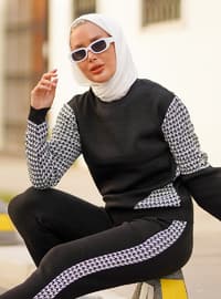 Black - Houndstooth - Knit Suits