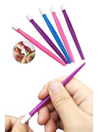 Soft Tip Sensitive 10 pcs Nail Cuticle Pusher Remover Pedicure Manicure Nail Polish Art Stick - Multi-Coloured