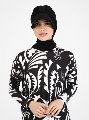 Black - Plain - Swim Hijab - Vera Bone