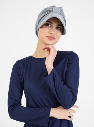 Gray - Plain - Swim Hijab - Vera Bone