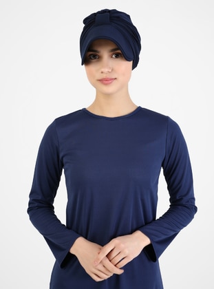 Navy Blue - Plain - Swim Hijab - Vera Bone