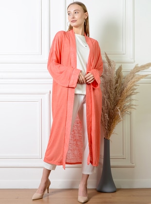 Unlined - Coral - Kimono - Pinkmark