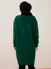  Knit Walker Long Sweater Cardigan Emerald Green