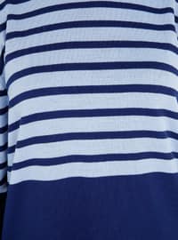Navy Blue - Blue - Crew neck - Unlined - Knit Tunics
