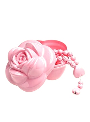 Pink - Heart Embroidered Prayer Beads in Rose Box - Pink - İkranur