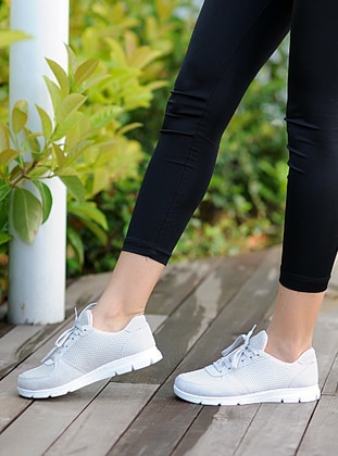 Gray - Sport - Sports Shoes - Pembe Potin