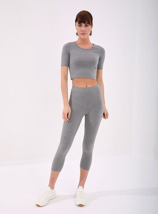 Gray - Activewear Set - Tommy Life