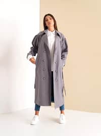 Pleated Trenchcoat Smoke Colored