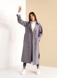 Pleated Trenchcoat Smoke Colored