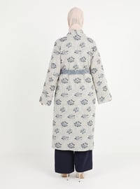 Multi - Jacquard - Unlined - V neck Collar - Cotton - Kimono