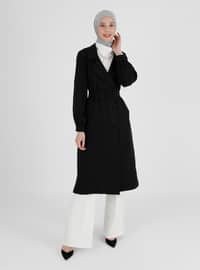 Black - Unlined - Shawl Collar - Trench Coat